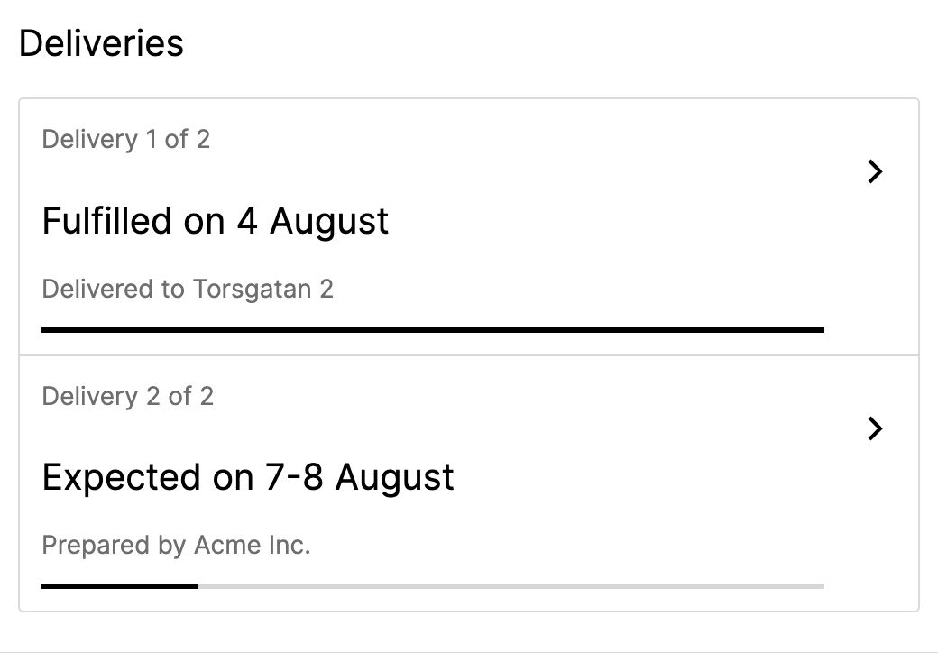Tracking Multiparcel Order View