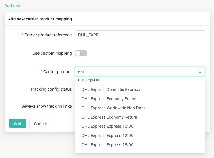 Mapping existing carrier product