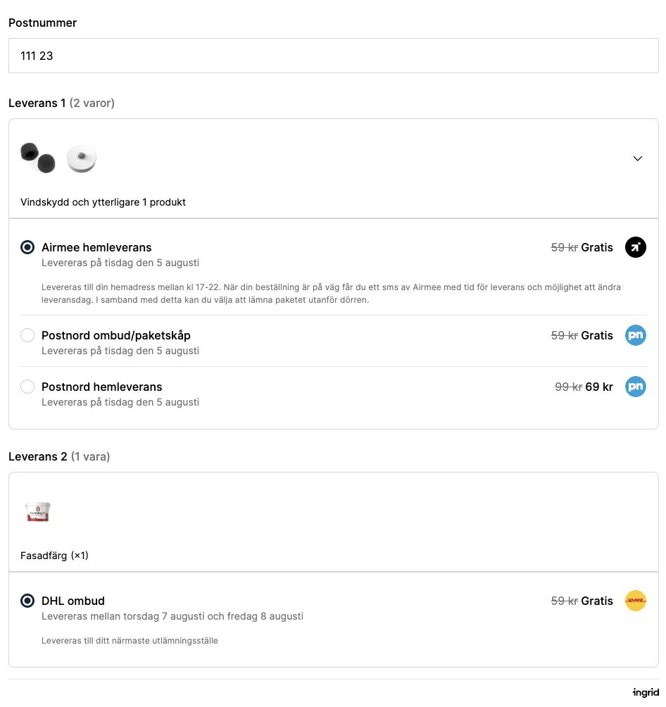 Ingrid Checkout Widget