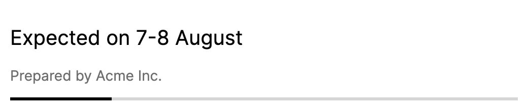 Estimated delivery time